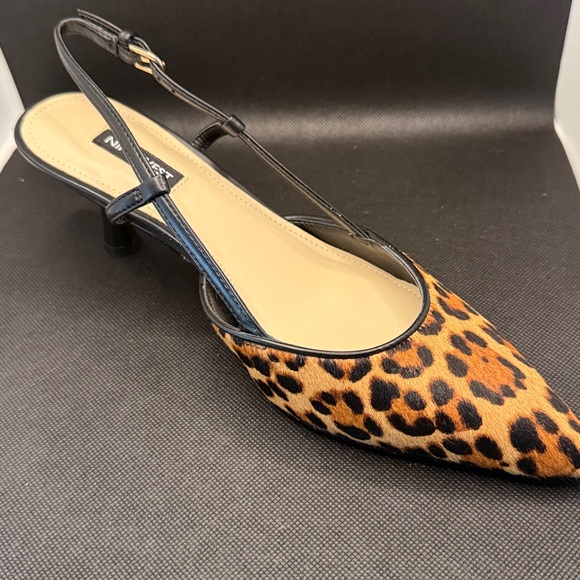 Nine West Leopard-Print Pointed Slingback Flats - Tan/Black - Picture 4 of 4